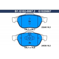 B1.G102-0867.2 GALFER Комплект гальмівних колодок дисковий гальм