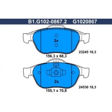 B1.G102-0867.2 GALFER Комплект гальмівних колодок дисковий гальм