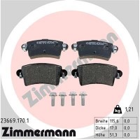 23669.170.1 ZIMMERMANN Комплект гальмівних колодок дисковий гальм