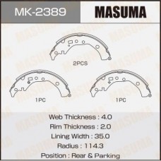 MK-2389 MASUMA Комплект гальмівних колодок