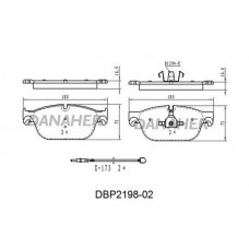 DBP2198-02 DANAHER Комплект гальмівних колодок дисковий гальм