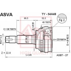 TY-54A48 ASVA Шарнирный комплект, Привідний вал