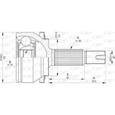 CVJ5739.10 OPEN PARTS Шарнирный комплект, Привідний вал