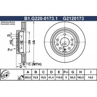 B1.G220-0173.1 GALFER Гальмівний диск