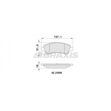 AB0003 BRAXIS Комплект гальмівних колодок дисковий гальм