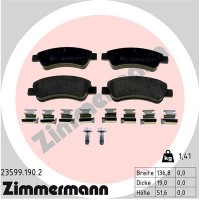 23599.190.2 ZIMMERMANN КомплеК т гальмівних колодок, дискове гальмо