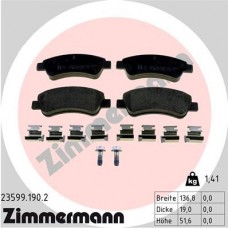23599.190.2 ZIMMERMANN КомплеК т гальмівних колодок, дискове гальмо