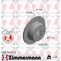 430.1467.52 ZIMMERMANN Гальмівний диск