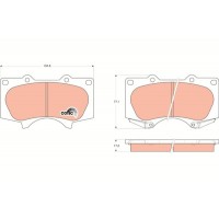 GDB3364 TRW Комплект гальмівних колодок дисковий гальм