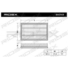 8A0149 RIDEX Повітряний фільтр