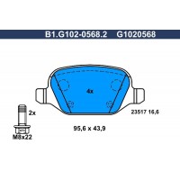 B1.G102-0568.2 GALFER Комплект гальмівних колодок дисковий гальм