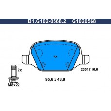 B1.G102-0568.2 GALFER Комплект гальмівних колодок дисковий гальм