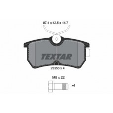 2335301 TEXTAR Комплект гальмівних колодок дисковий гальм