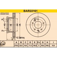 BAR22161 BARUM Гальмівний диск