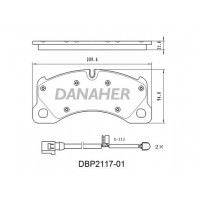 DBP2117-01 DANAHER Комплект гальмівних колодок дисковий гальм