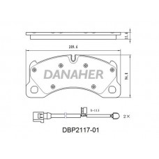 DBP2117-01 DANAHER Комплект гальмівних колодок дисковий гальм