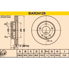 BAR24129 BARUM Гальмівний диск