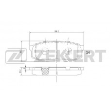 BS-1230 ZEKKERT Комплект гальмівних колодок дисковий гальм