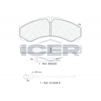 141208-117 ICER КомплеК т гальмівних колодок, дискове гальмо