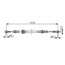 1 987 482 012 BOSCH Тросик, cтояночный тормоз