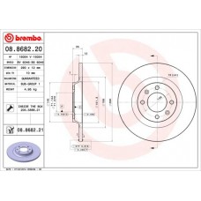 08.8682.21 BREMBO Гальмівний диск