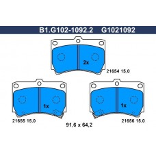 B1.G102-1092.2 GALFER Комплект гальмівних колодок дисковий гальм