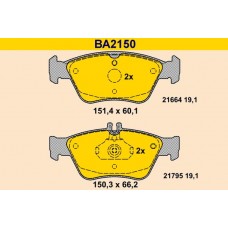 BA2150 BARUM Комплект гальмівних колодок дисковий гальм