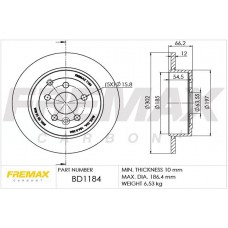 BD-1184 FREMAX Гальмівний диск