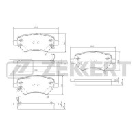 BS-1001 ZEKKERT Комплект гальмівних колодок дисковий гальм
