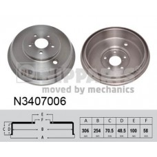 N3407006 NIPPARTS Гальмівний барабан
