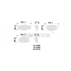 AB0102 BRAXIS Комплект гальмівних колодок дисковий гальм