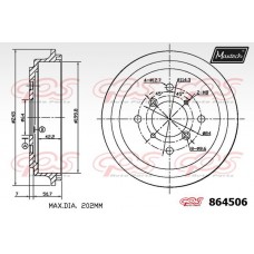 864506 MAXTECH Гальмівний барабан