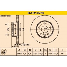 BAR10250 BARUM Гальмівний диск