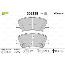 302139 VALEO Комплект гальмівних колодок дисковий гальм