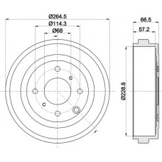8DT 355 303-231 HELLA PAGID Гальмівний барабан
