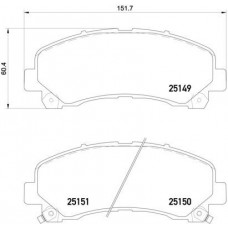 P 34 007 BREMBO Комплект гальмівних колодок дисковий гальм