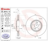 09.9818.11 BREMBO Гальмівний диск