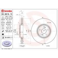 09.9818.11 BREMBO Гальмівний диск