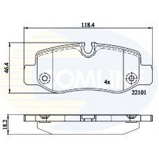 CBP02315 COMLINE Комплект гальмівних колодок дисковий гальм