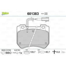 601383 VALEO КомплеК т гальмівних колодок, дискове гальмо