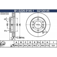 B1.G226-0145.1 GALFER Гальмівний диск