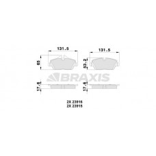 AA0031 BRAXIS Комплект гальмівних колодок дисковий гальм