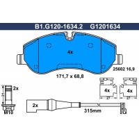 B1.G120-1634.2 GALFER Комплект гальмівних колодок дисковий гальм