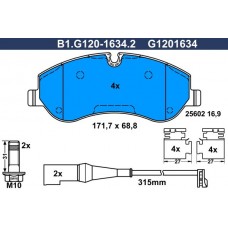 B1.G120-1634.2 GALFER Комплект гальмівних колодок дисковий гальм