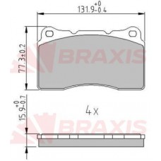 AA0651 BRAXIS КомплеК т гальмівних колодок, дискове гальмо
