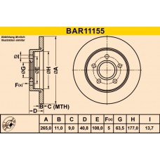 BAR11155 BARUM Гальмівний диск