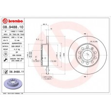 08.9488.11 BREMBO Гальмівний диск