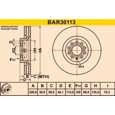 BAR30113 BARUM Гальмівний диск