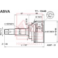 TY-13A48 ASVA Шарнирный комплект, Привідний вал