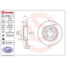 08.D758.11 BREMBO Гальмівний диск